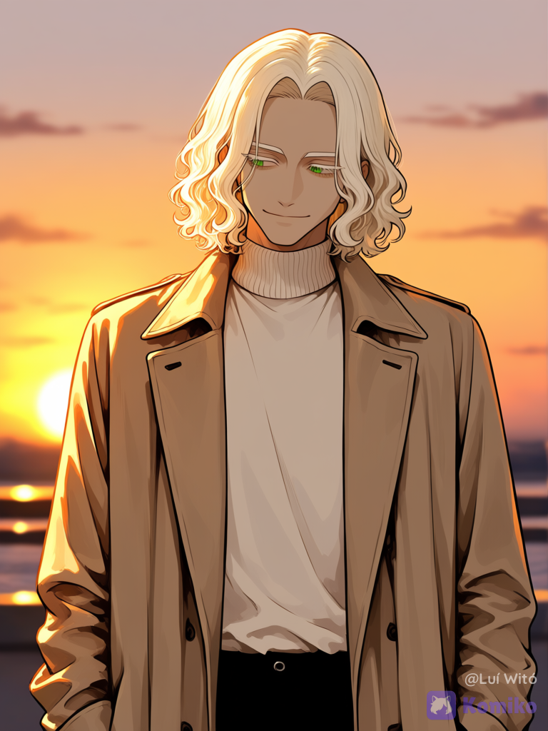 [sweet-painting-style], @bukowski-dostoy-G7kj, smile, looking away, depth of field, sunset sky