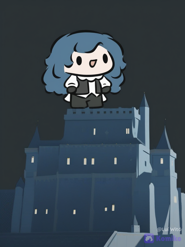 [bubble-chibi-style], 1boy, @alismael-rondrovisk-ZnDm, smile, wide shot, ambient light, castle