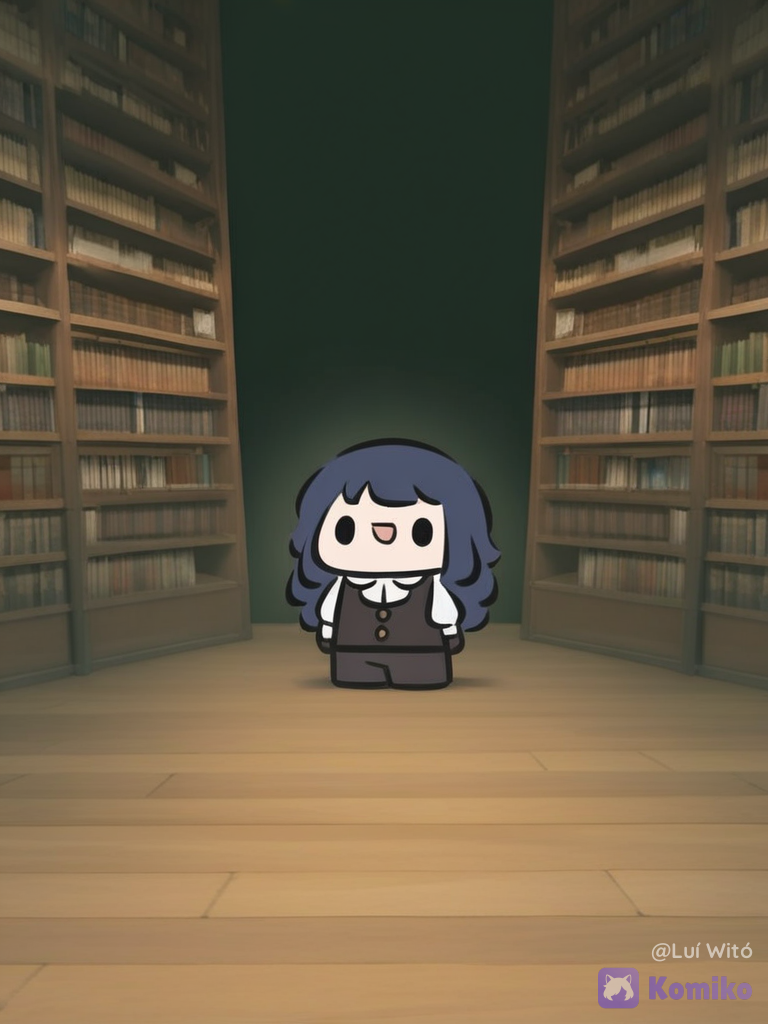 [bubble-chibi-style], 1boy, @alismael-rondrovisk-ZnDm, wide shot, ambient light, library, reading a book