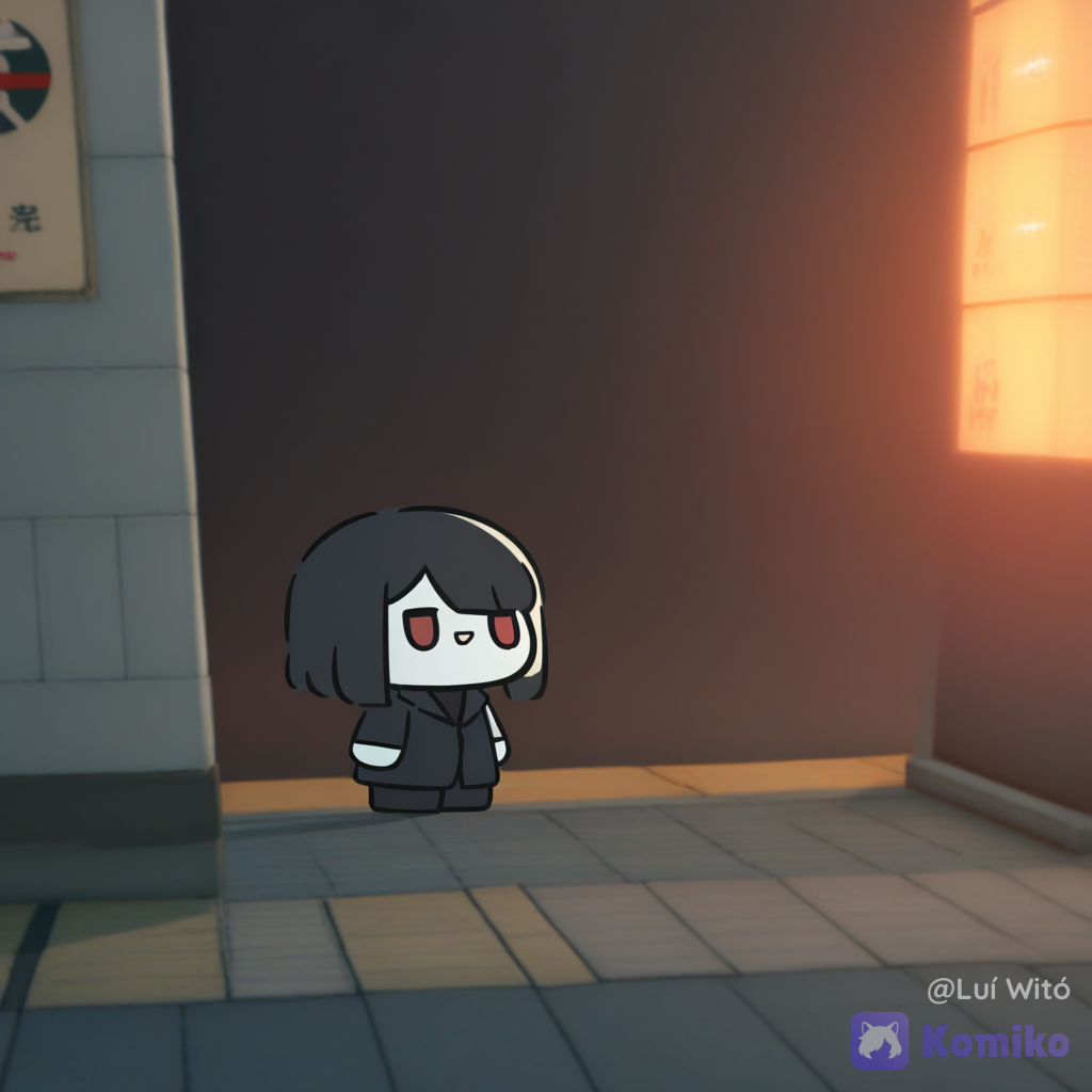 [bubble-chibi-style], 1boy, @fyori-m-tolstoy-cL0Z, wide shot, bus stop