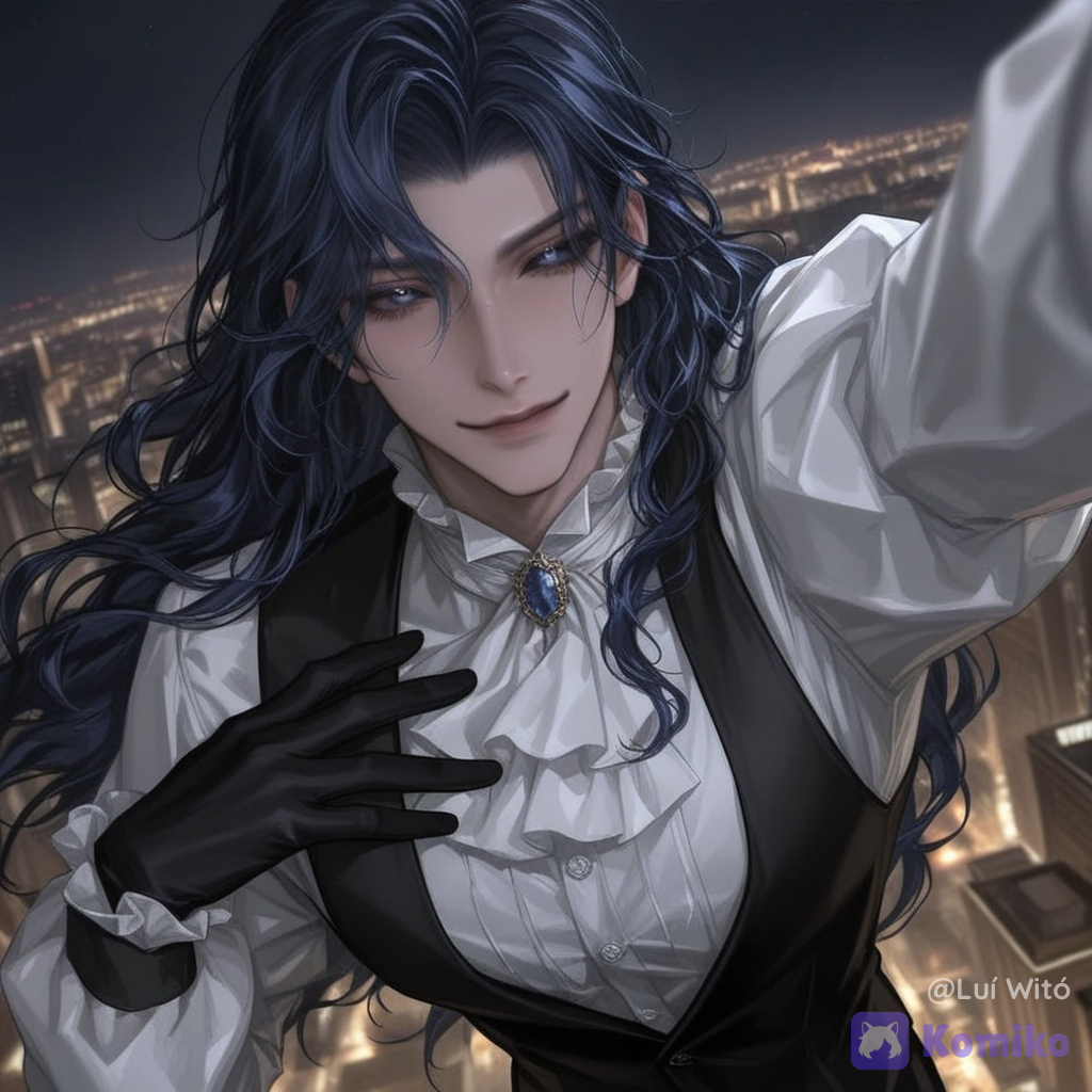 [silky-radiance-style], 1boy, @alismael-rondrovisk-ZnDm, selfie, smirk, depth of field, looking at viewer, night, skyscraper