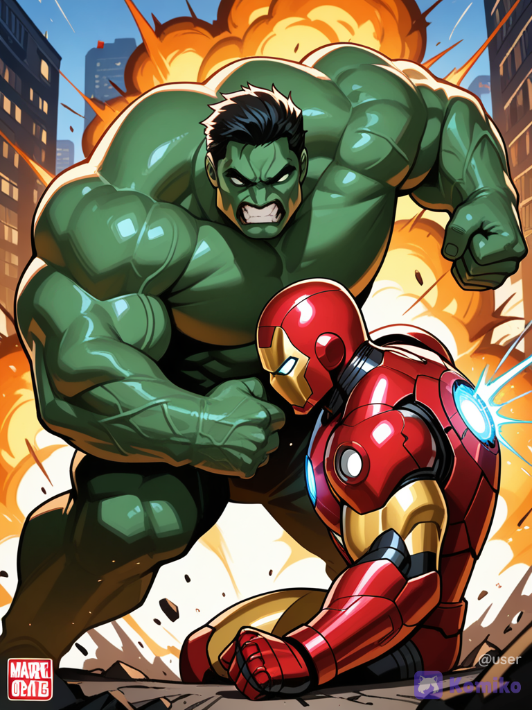 Ironman vs hulk fiting